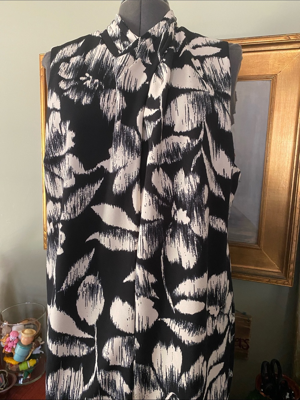 RACHEL Rachel Roy sleeveless dress in a Modern Black and White Floral - 24W